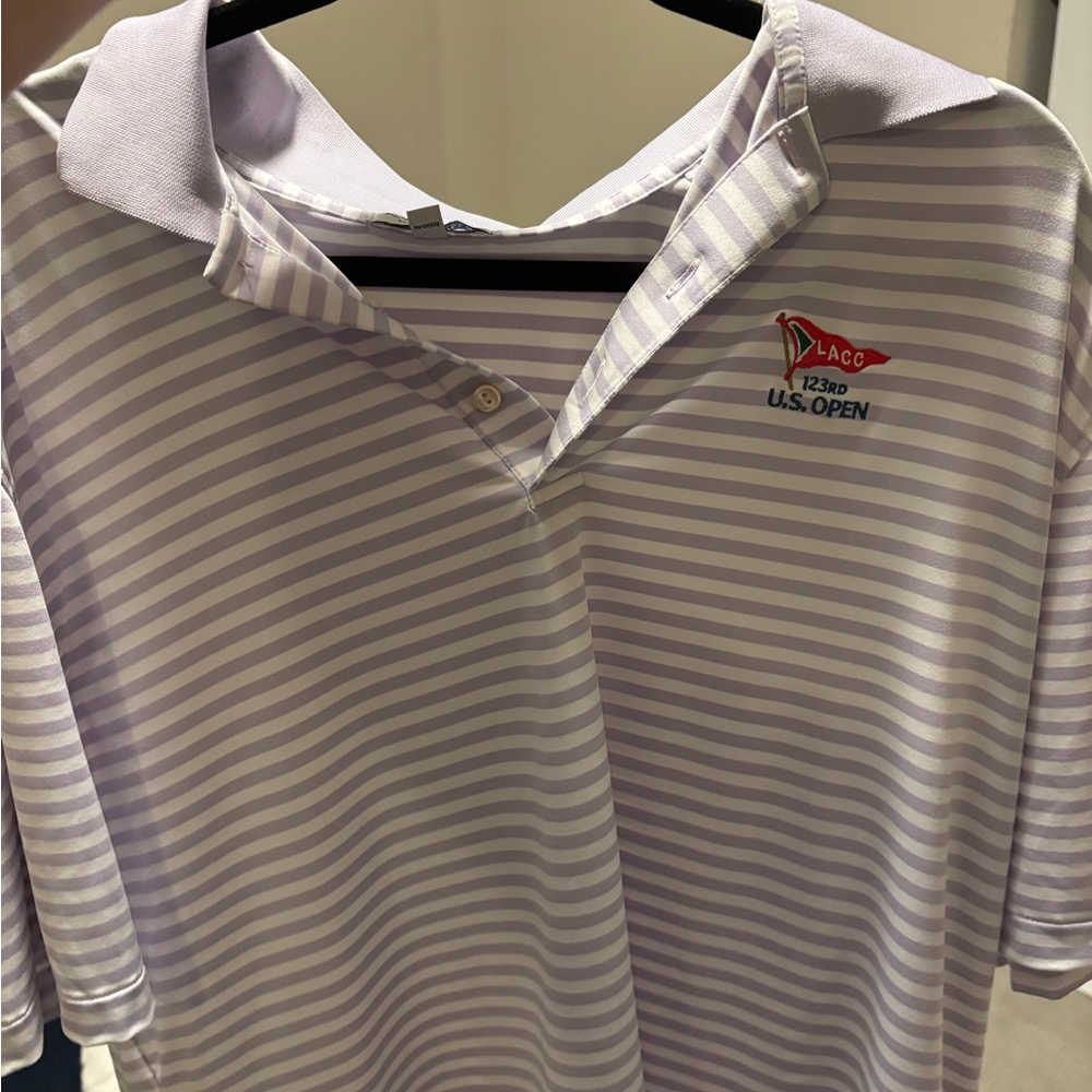 Peter Millar Summer Comfort XL - 2023 US Open Purple and White Golf shirt
